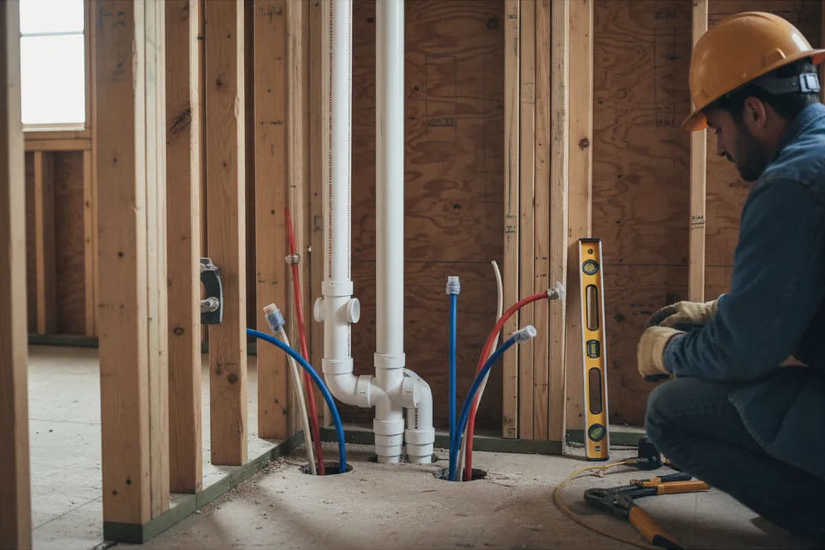 Drain and supply rough-in during Toilet Repair and Installation in Palermo
